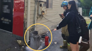 밀양 화재 발견한 여학생이 소화기로 초기진화(사진=밀양소방서 제공)