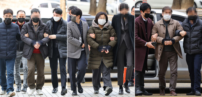 서울중앙지법에 출석하는 '창원 간첩단 사건' 연루자들 (사진=연합뉴스)