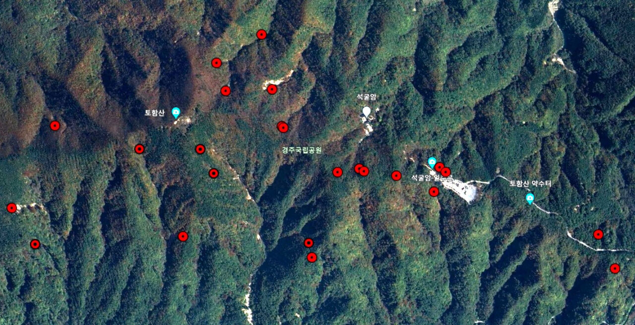 토함산 산사태 발생 지점.