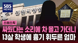 싸웠다는 소리에 차 몰고 가더니 13살 학생에 흉기 휘두른 엄마