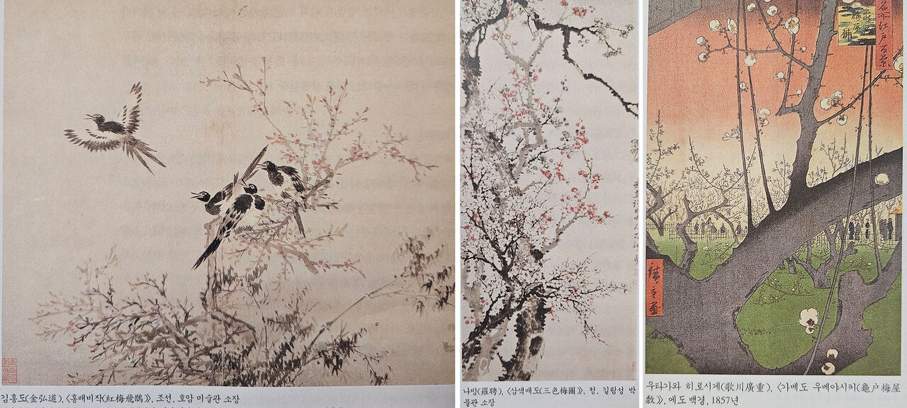 한중일 매화 그림 (출처 : '매화', 이어령 책임편집, 생각의 나무)
