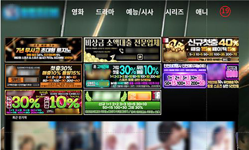 강 씨가 운영하던 불법 영상공유 사이트 내 광고