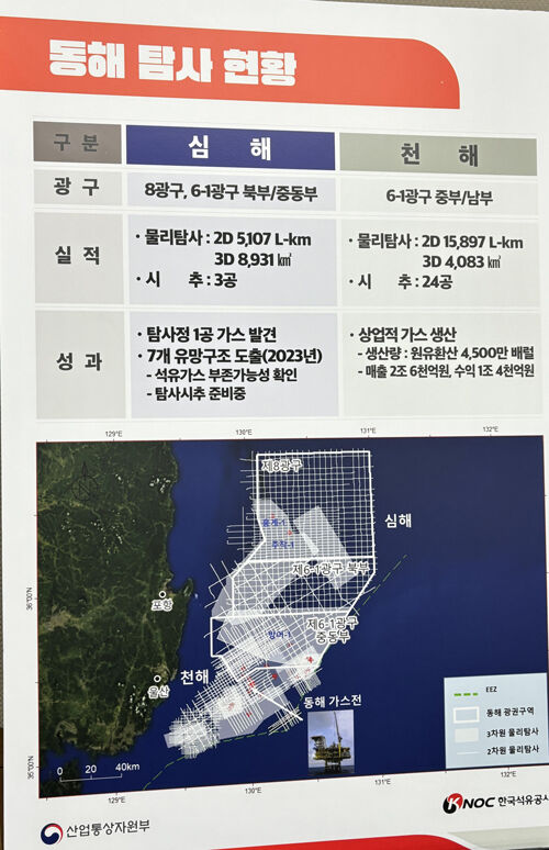 동해 탐사 현황 개념도 (사진=산업통상자원부 제공, 연합뉴스)