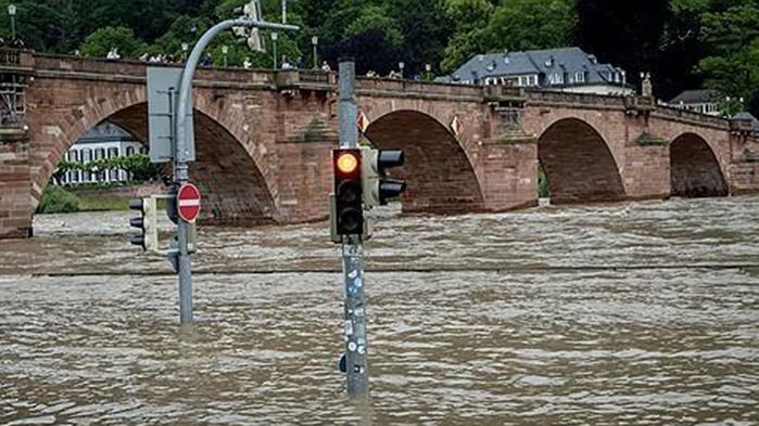 독일 남부 폭우로 인해 불어난 강
