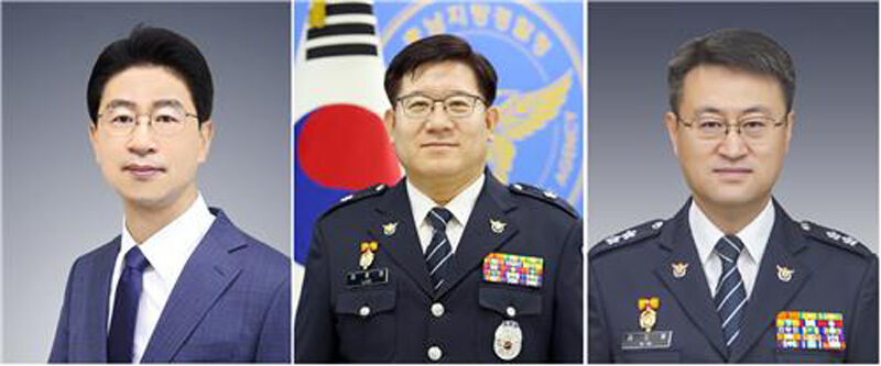 왼쪽부터 승진 대상자인 김봉식(57) 경찰청 국가수사본부 수사국장, 이호영(58) 행정안전부 경찰국장, 김도형(58) 경기북부경찰청장 (사진=경찰청 제공, 연합뉴스)