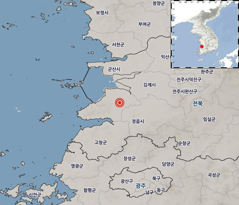 전북 부안 인근 규모 4.8 지진에 중대본 1단계 가동 (사진=기상청 홈페이지 캡처, 연합뉴스)