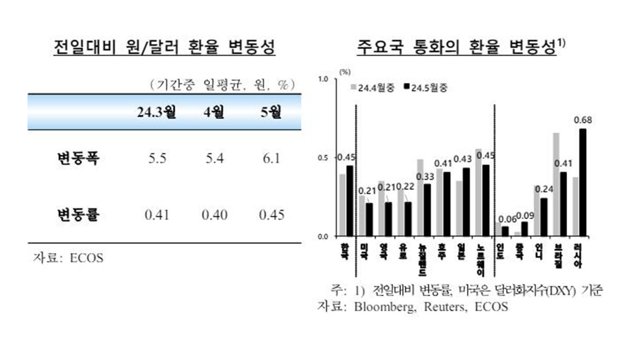 원/달러 환율 변동성 (사진=한국은행 제공, 연합뉴스)