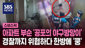 아파트 부순 '공포의 야구방망이' 경찰까지 위협하다 한방에 '쿵'