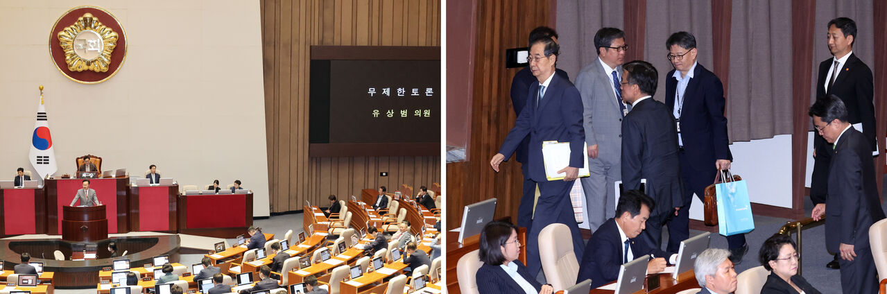 여당 필리버스터 돌입...대정부질문 이틀째 파행
