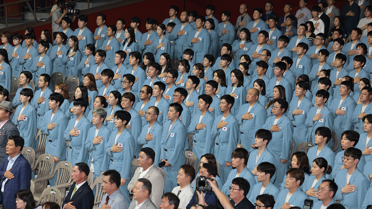 올림픽홀에서 개최된 2024 파리올림픽 결단식 (사진=연합뉴스)