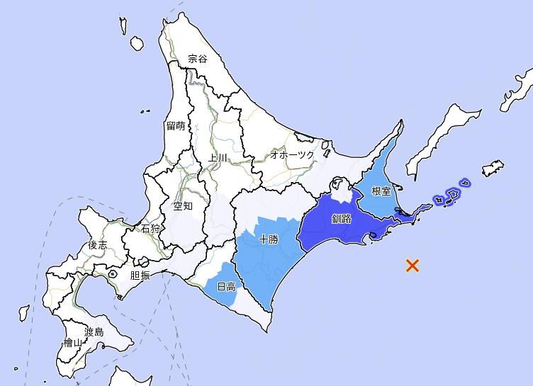 21일 일본 지진 발생 지점 (사진=일본 기상청 웹사이트 캡처, 연합뉴스)