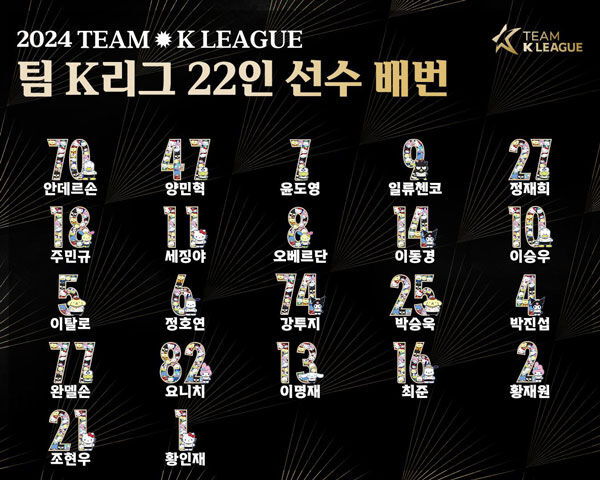 팀 K리그 22명 선수 명단