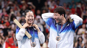 [올림픽] 서로가 고마운 탁구 남매 훈훈 인터뷰 "동생 덕분, 오빠 덕분" (2024 파리 올림픽 탁구 혼합복식 동메달 결정전)