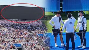 [영상] 전광판도 퍽 꺼지는 역대급 더위&hellip;'올림픽 3연패' 남자 양궁 단체전 직캠 [스프]