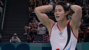 [올림픽] "아, 너무 아까운 실수"&hellip;허웅, 연기 선보인 후 뜨거운 눈물 (체조 남자 안마 결승)