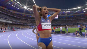 [올림픽] 토마스, 압도적인 경기력&hellip;금메달 가져온 미국 (육상 여자 200m 결승)