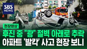 [영상] 후진하다 10m 절벽으로 '쾅' 하고 추락&hellip;뒤집어진 채 심하게 부서진 차량