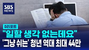 [D리포트] '그냥 쉬는' 청년 44만 역대 최대&hellip;75% "일할 생각 없다"