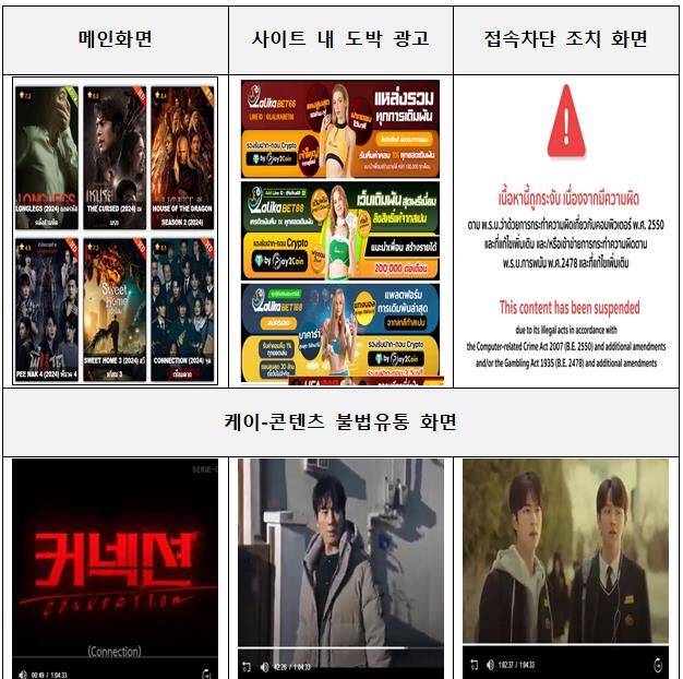 K-콘텐츠 불법유통 사이트 관련 자료화면 (사진=문화체육관광부 제공, 연합뉴스)