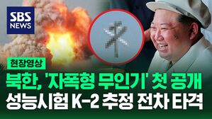 [영상] 자폭 무인기 최초 공개한 북한, 무인기 성능시험에서 K-2 전차로 추정되는 모의 표적 타격하는 장면도 실려