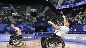 장애인？배드민턴？남자 복식 정재군(오른쪽)-유수영조 ？？？？？？？(사진=대한장애인체육회 제공, 연합뉴스)