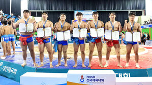 씨름 김민재, 올해 6번째 장사&hellip;경기, 전국체전 단체전 우승