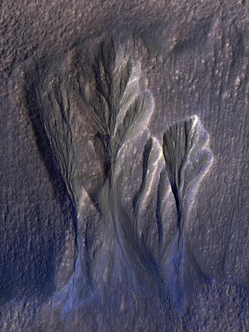 화성 '테라 사이레넘' 지역 협곡 (사진=NASA/JPL-Caltech/University of Arizona 제공, 연합뉴스)