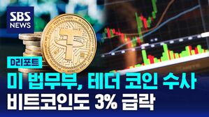 [D리포트] 미 법무부 테더 수사, 비트코인도 3% 급락