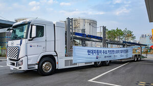 현대차, 수소로 움직이는 운반용 트럭 평택항에 첫 투입
