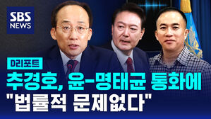 [D리포트] 추경호, 윤-명태균 통화 내용에 "법률적 문제없다"
