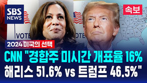 [美대선] CNN "경합주 미시간 개표율 16%&hellip;해리스 51.6% vs 트럼프 46.5%"