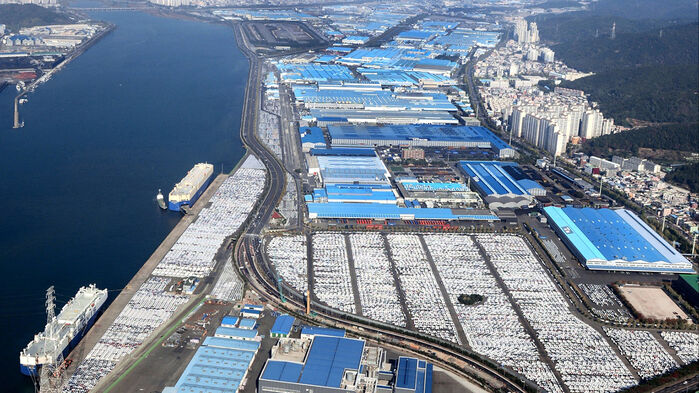 상공에서 찍은 현대차 울산공장