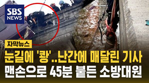 [자막뉴스] 난간에 매달린 운전기사 맨손으로 45분 버틴 구급대원