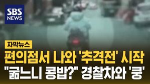 [자막뉴스] 편의점서 나와 '추격전' 시작&hellip;"굶느니 콩밥?" 경찰차와 '쿵'