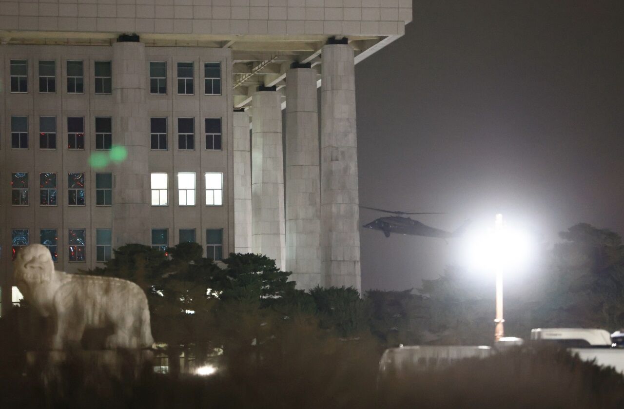 국회 향하는 헬기 (사진=연합뉴스)