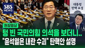 [현장영상] 텅 빈 국민의힘 의원석 보더니&hellip;"윤석열은 내란 수괴" 박찬대 탄핵소추안 제안 설명