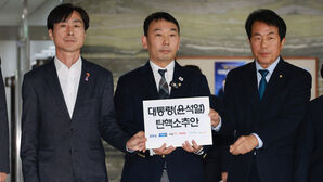 윤석열 대통령 탄핵소추안 제출하는 야당(사진=연합뉴스)