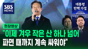 [현장영상] "이제 겨우 작은 산 하나 넘어&hellip;파면 때까지 계속 싸워야" 집회 현장 찾은 이재명