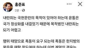 홍준표 "윤 대통령 혐의 내란죄 아닌 직권남용죄 정도"