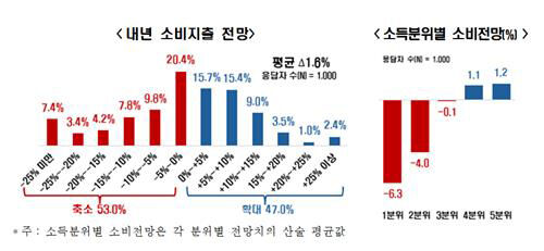 내년 소비지출 전망 (사진=한국경제인협회 제공, 연합뉴스)