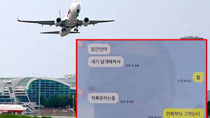 "새가 날개에 꼈대"&hellip;사고 직전 승객 메시지 공개