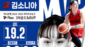 BNK 김소니아, 여자프로농구 3라운드 MVP 선정