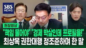[영상] "나라 경제는 박살 나는데" "어처구니가 없게도" 최상목 대통령 권한대행 비판하며 꺼낸 판넬 보니&hellip;