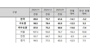 '탄핵 정국' 불확실성에&hellip;주택사업 경기전망 2년 만에 '최악'