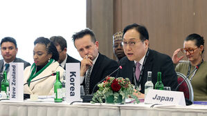 WTO 비공식 통상장관회의서 발언하는 정인교 본부장 (사진=산업통상자원부 제공, 연합뉴스)