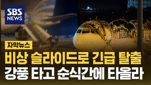자막뉴스_비상 슬라이드로 승객 긴급 탈출..강풍 타고 순식간에 타올랐다
