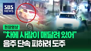 [영상] "단속하는 경찰관 매달고 가" "깜짝 놀라" 음주 단속 피하려 도주한 운전자
