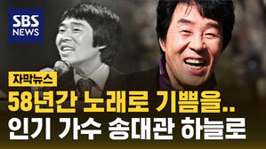 [자막뉴스] "58년간 노래로 기쁨을"&hellip;인기 가수 송대관 하늘로