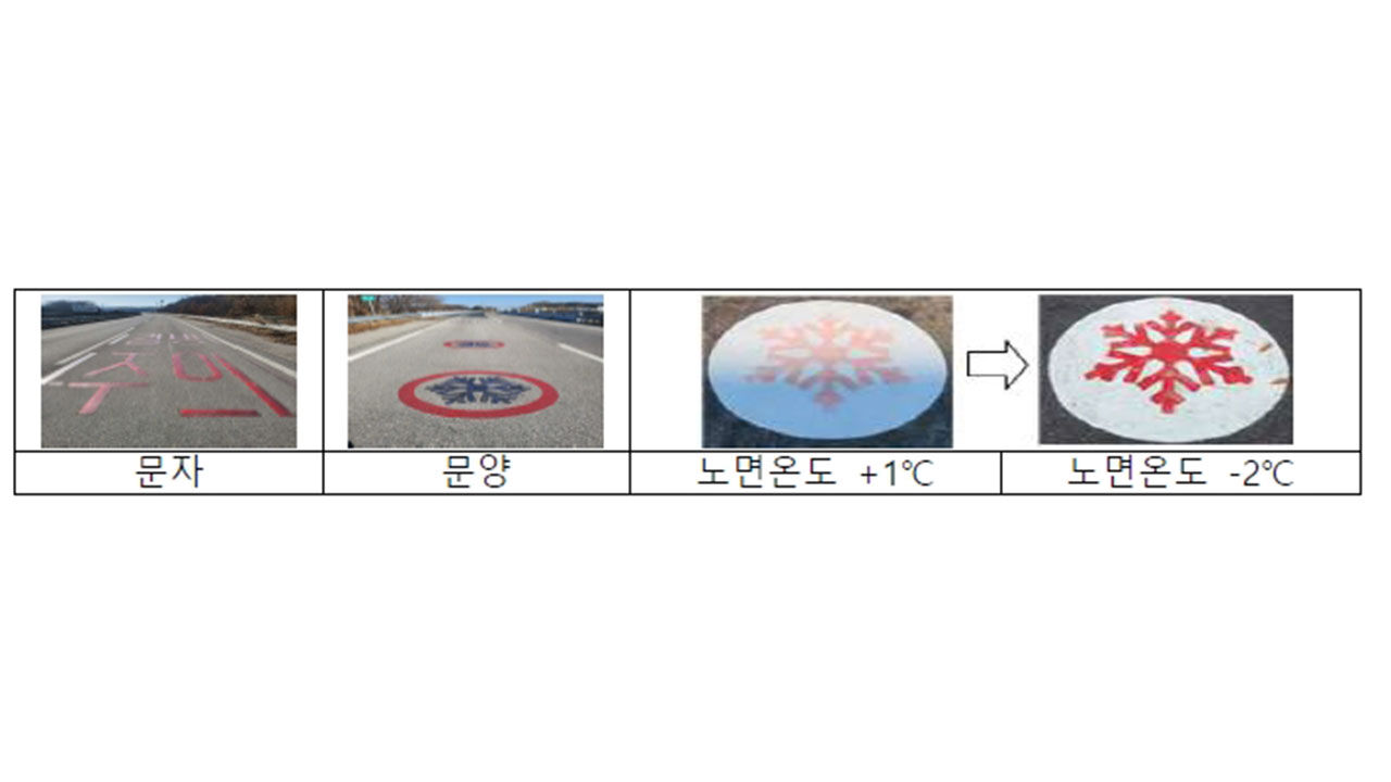도로 결빙시 뜨는 문구 및 그림 (사진=행정안전부 제공, 연합뉴스)