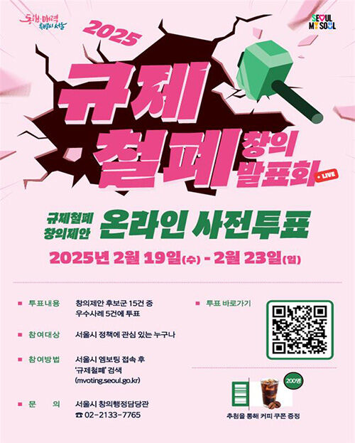 '규제철폐 창의제안 온라인 시민 투표' 홍보 포스터 (사진=서울시 제공, 연합뉴스)